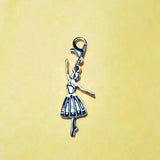 30pcs Ballerina Girl Dangle Bead Charm With Lobster Clasp DIY Jewelry Making