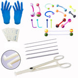 30pc Disposable Piercing Needles Set with Clamp for Lip Eyebrow N