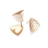 30pcs Brass Heart Earring Findings with Loop, 19x19mm, Nickel Free, F50