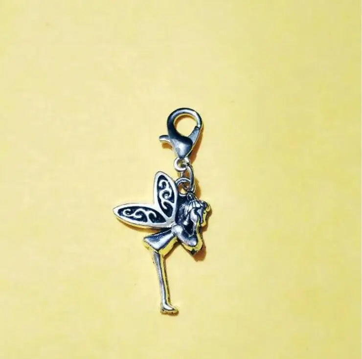 30pcs Fairy Angel Charm Bead Dangle with Lobster Clasp DIY Jewelry Making