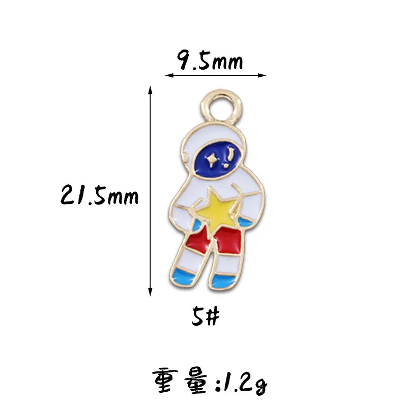 Enamel Spaceman Pendant Jewelry Accessory Earring Bracelet Necklace Charm