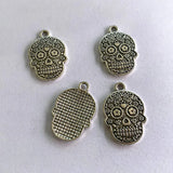 30pcs Skull Flower Charms Pendants Jewelry Making Diy Accessories