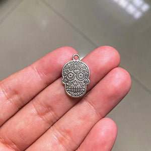 30pcs Skull Flower Charms Pendants Jewelry Making Diy Accessories