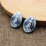 30pcs Gray Angel Wing Cameos Cabochons For DIY-Accessories