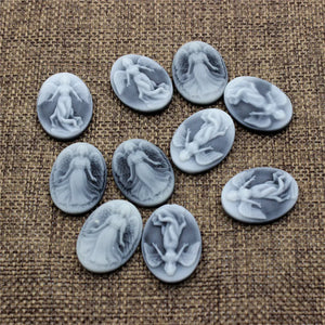 30pcs Gray Angel Wing Cameos Cabochons For DIY-Accessories
