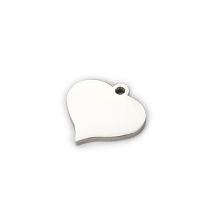 30Pcs Engraving Heart Charm Stainless Steel Beads Pendant for Bracelet Necklace