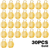 30pcs Spiral Bead Cage Pendants for DIY Jewelry Making Crafting
