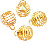 30pcs Spiral Bead Cage Pendants for DIY Jewelry Making Crafting