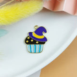 30pcs Halloween Cake Bat Enamel Pendant DIY Charms Necklace Bracelet