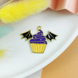 30pcs Halloween Cake Bat Enamel Pendant DIY Charms Necklace Bracelet