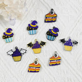 30pcs Halloween Cake Bat Enamel Pendant DIY Charms Necklace Bracelet