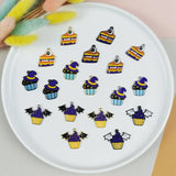 30pcs Halloween Cake Bat Enamel Pendant DIY Charms Necklace Bracelet