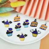 30pcs Halloween Cake Bat Enamel Pendant DIY Charms Necklace Bracelet