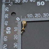 30pcs Metal Copper Plating CZ Beads Flower Earring Hooks DIY Dangle Jewelry
