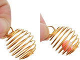 30pcs Spiral Bead Cage Charms Stainless Steel Stone Holder Necklace Pendants