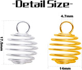 30pcs Spiral Bead Cage Charms Stainless Steel Stone Holder Necklace Pendants