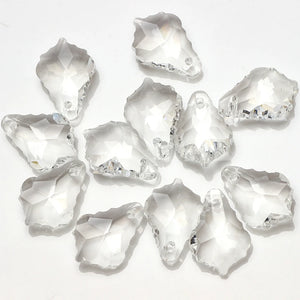 30pcs Green Crystal Glass Leaf Beads 11x16mm Baroque Pendants