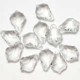 30pcs Green Crystal Glass Leaf Beads 11x16mm Baroque Pendants