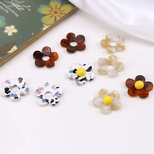 30pcs 23*23MM Colorful Floral Acrylic Earring DIY Accessories