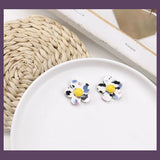 30pcs 23*23MM Colorful Floral Acrylic Earring DIY Accessories