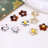 30pcs 23*23MM Colorful Floral Acrylic Earring DIY Accessories