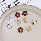 30pcs 23*23MM Colorful Floral Acrylic Earring DIY Accessories