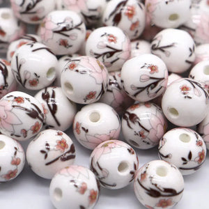 30pcs/Lot 10mm Round Ceramic Beads DIY Necklace Bracelet