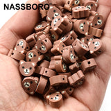 30pcs/Lot Brown Bear Polymer Clay Beads for Jewelry Making
