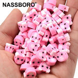 30pcs Pink Pig Polymer Clay Beads for Jewelry Making Bracelet DIY