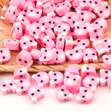 30pcs Pink Pig Polymer Clay Beads for Jewelry Making Bracelet DIY