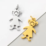 30pcs Stainless Steel Boy Girls Charms Pendant DIY Necklace Bracelet