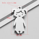 30pcs Stainless Steel Boy Girl Figure Pendant Jewelry Findings