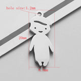 30pcs Stainless Steel Boy Girl Figure Pendant Jewelry Findings