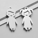 30pcs Stainless Steel Boy Girl Figure Pendant Jewelry Findings