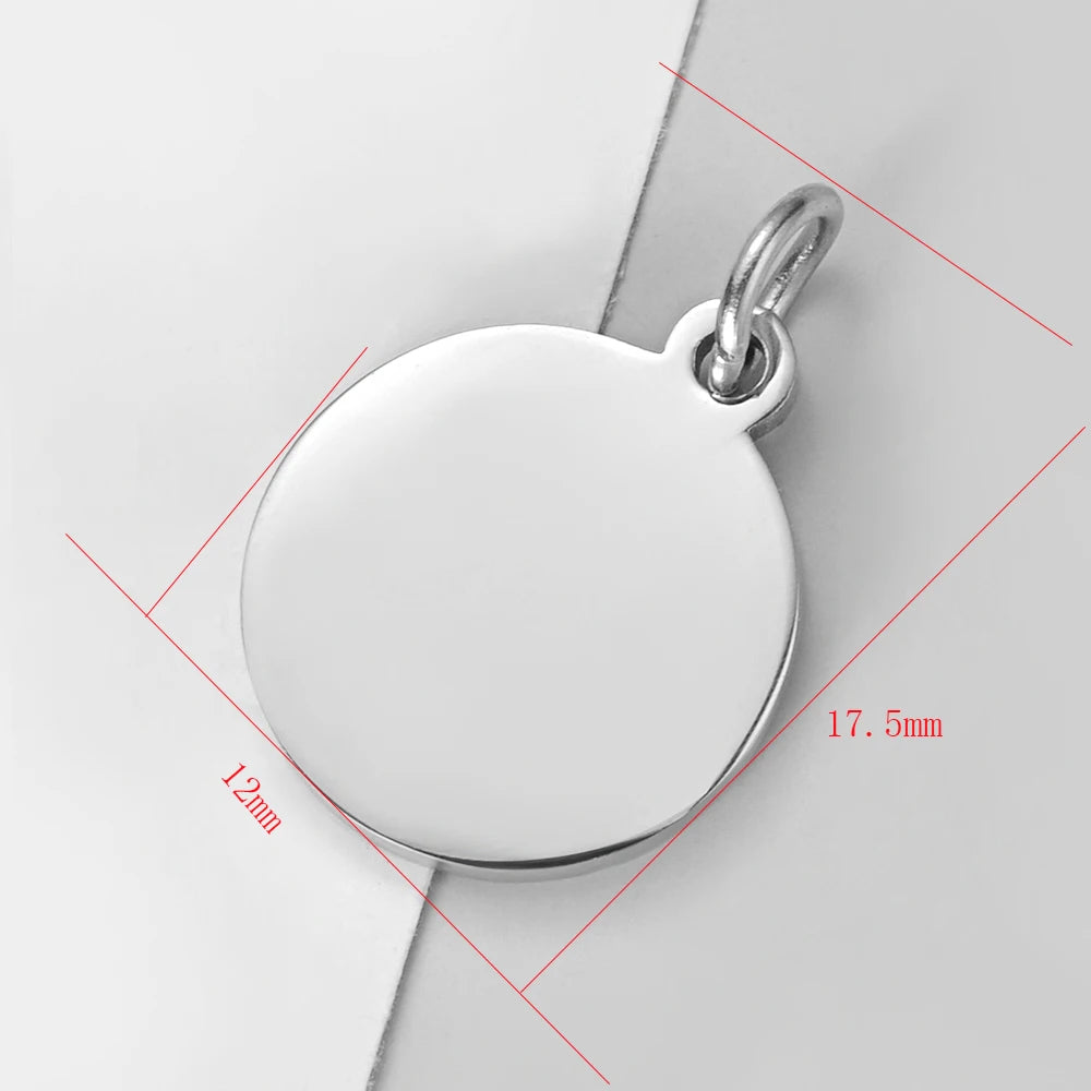 30pcs Stainless Steel Charms Round Pendants 3 Colors DIY Jewelry Making