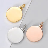 30pcs Stainless Steel Charms Round Pendants 3 Colors DIY Jewelry Making