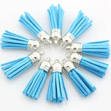 30pcs Mixed Suede Leather Tassel Keychain Cellphone Craft Charms Findings