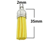 30pcs Mixed Suede Leather Tassel Keychain Cellphone Craft Charms Findings