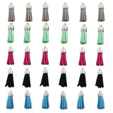 30pcs Mixed Suede Leather Tassel Keychain Cellphone Craft Charms Findings