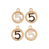 30pcs Number 5 Enamel Charms Bracelets Pendant For DIY Earring Jewelry Making