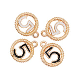30pcs Number 5 Enamel Charms Bracelets Pendant For DIY Earring Jewelry Making