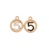 30pcs Number 5 Enamel Charms Bracelets Pendant For DIY Earring Jewelry Making