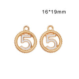 30pcs Number 5 Enamel Charms Bracelets Pendant For DIY Earring Jewelry Making