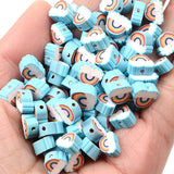 30pcs Rainbow Clouds Polymer Clay Spacer Beads for Jewelry Making DIY