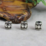 30pcs Retro Bucket Shape Charm Beads 7mm Antique Spacers DIY Jewelry Metal