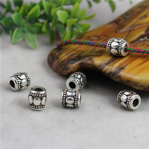 30pcs Retro Bucket Shape Charm Beads 7mm Antique Spacers DIY Jewelry Metal