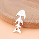 30pcs Silver Fish Bone Charms Pendants for Necklace Bracelet Jewelry Making