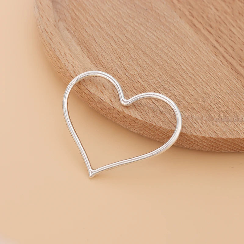 30pcs Silver Open Love Heart Charms for Jewelry Making