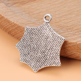 30pcs Silver Spider Web Charms Beads for Halloween Necklace