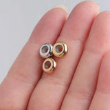 30pcs/Lot Stainless Steel Spacer Beads w/Rubber Core Inside Stopper Accessories